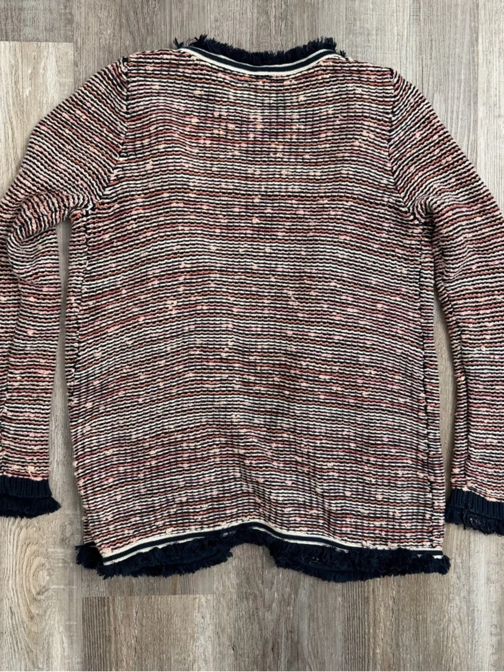 Anthropologie Moth Grafton Marled Fringe Sweater Cardigan Jacket Medium